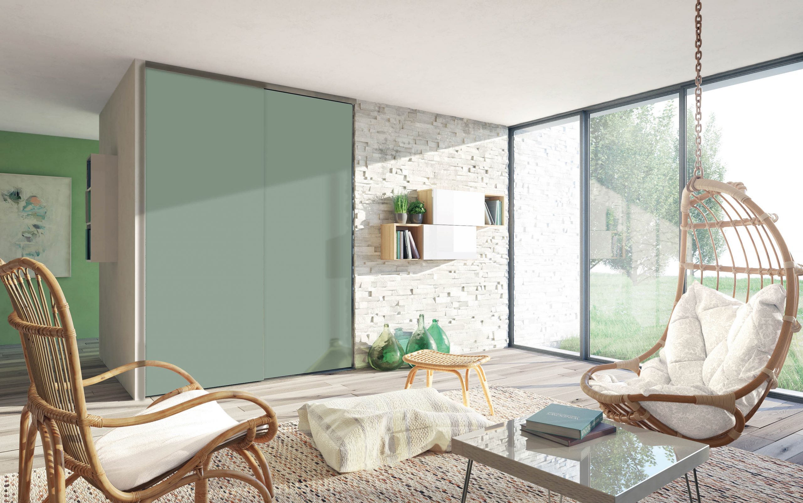 Portes de placard IMAGO salon – vert olive