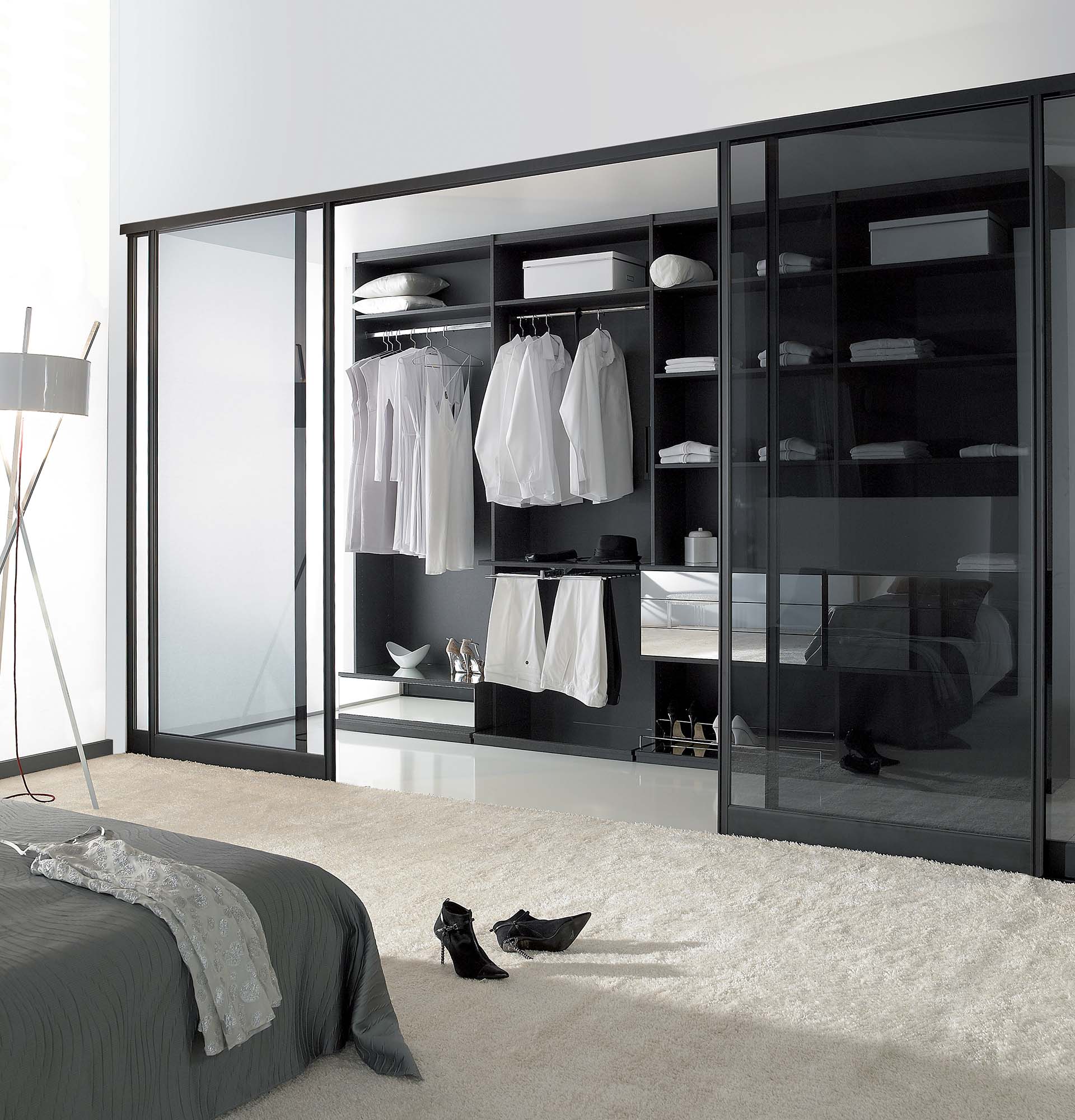 Diamant tandem noir mat, modèle integra, vitre feuilletée fumée noire