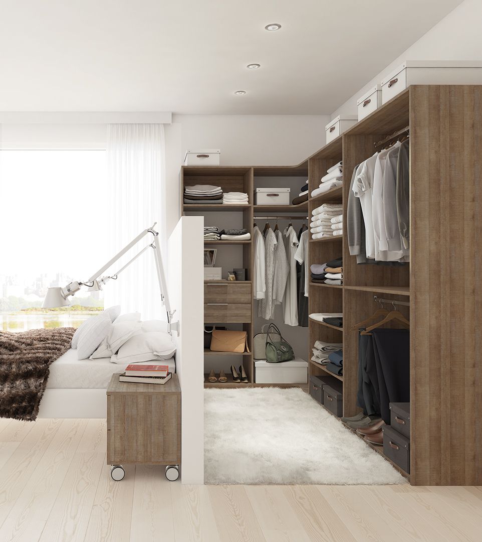 Dressing composable H2164 sans fond décor chêne authentique brun