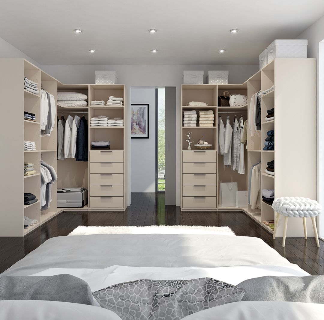 Dressing composable H2164 avec fond décor beige rosé