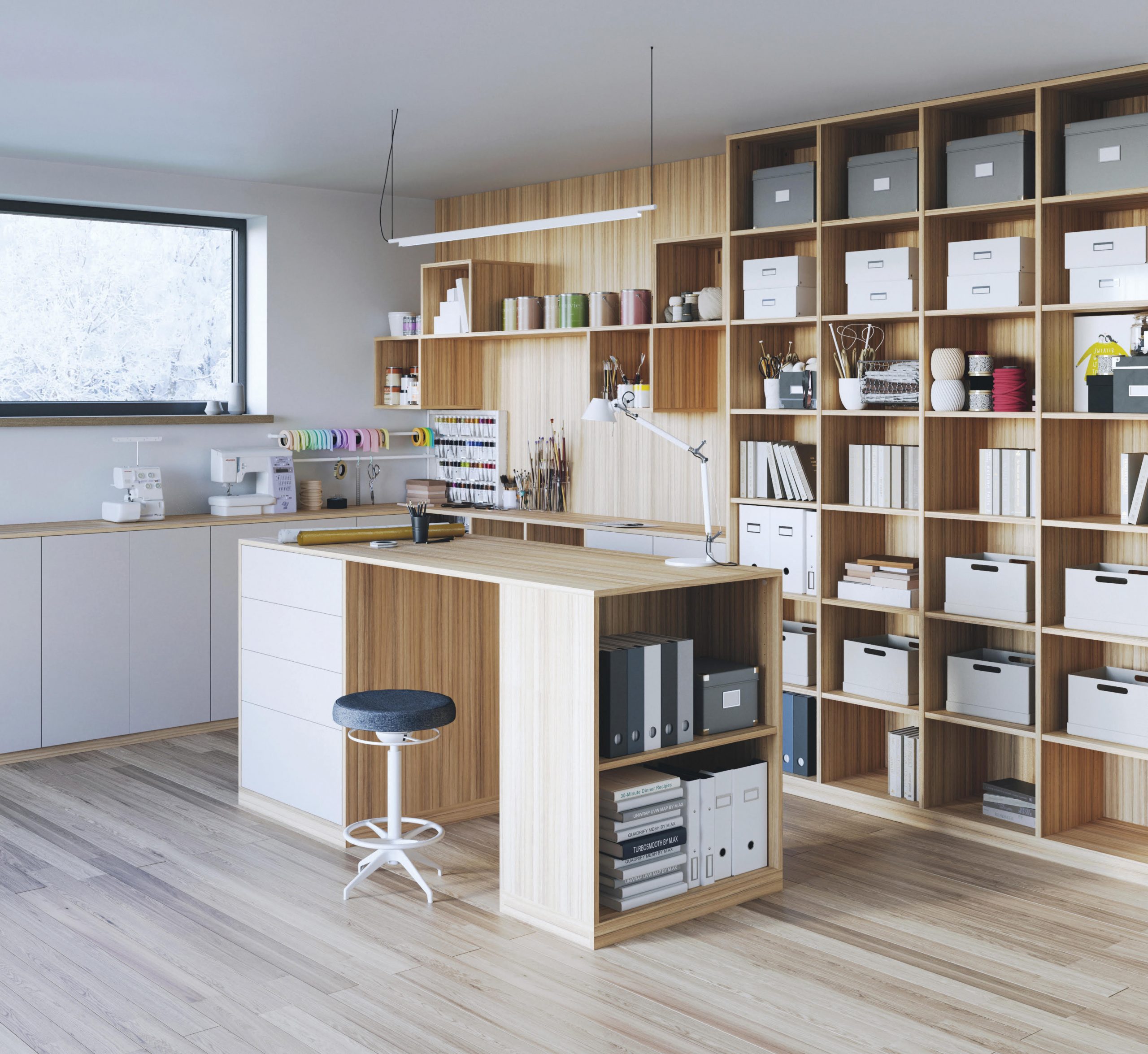 Rangement sur-mesure – Blanc premium et coco bolo